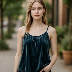 Old Navy, Luxurious Green Velvet  Top Teal. Size S